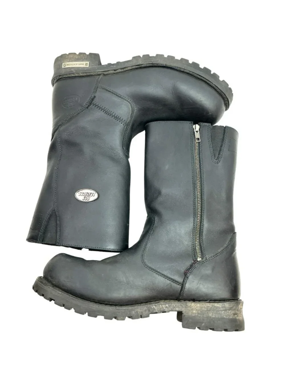 Hot Leathers BTM1019 Leather 12” Tall Motorcycle Boots Mens 11 Black